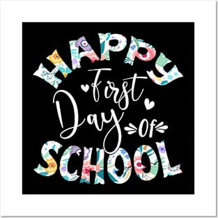 Happy First Day Of School Flower Shirt Teacher Gift Posters and Art